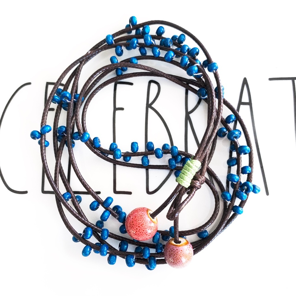 NWT! Gorgeous Hand-Woven Ceramic Necklace/Bracelet